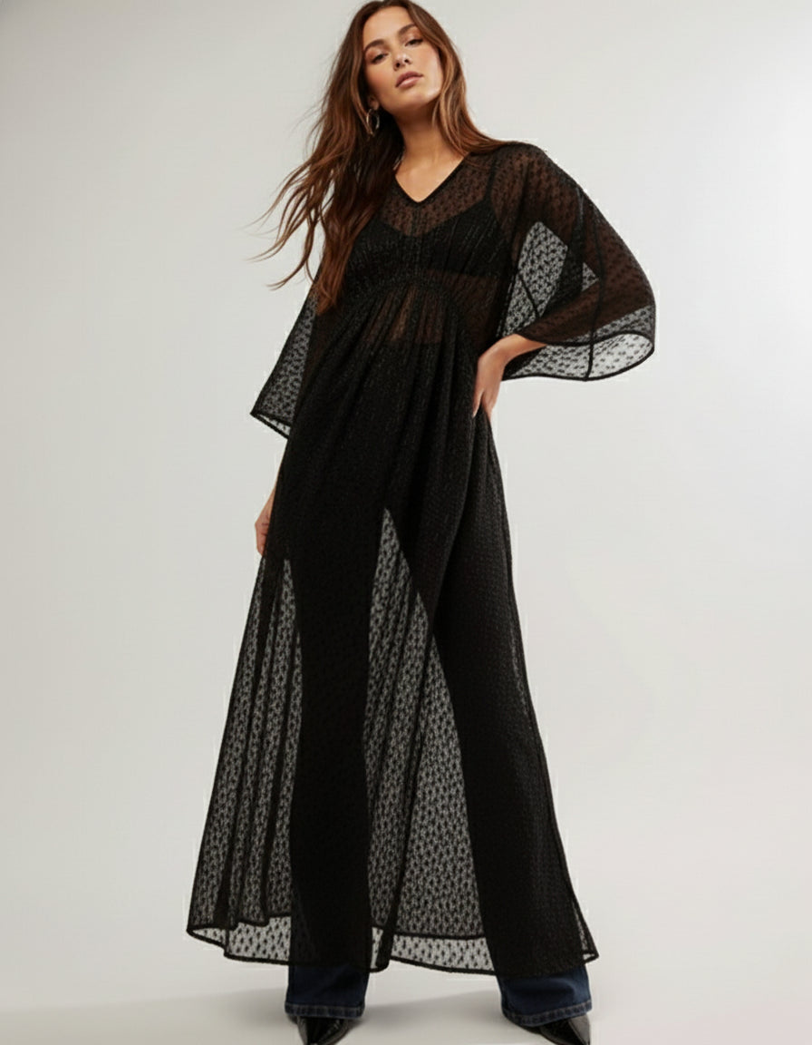 Stevie Sheer Kaftan - Black