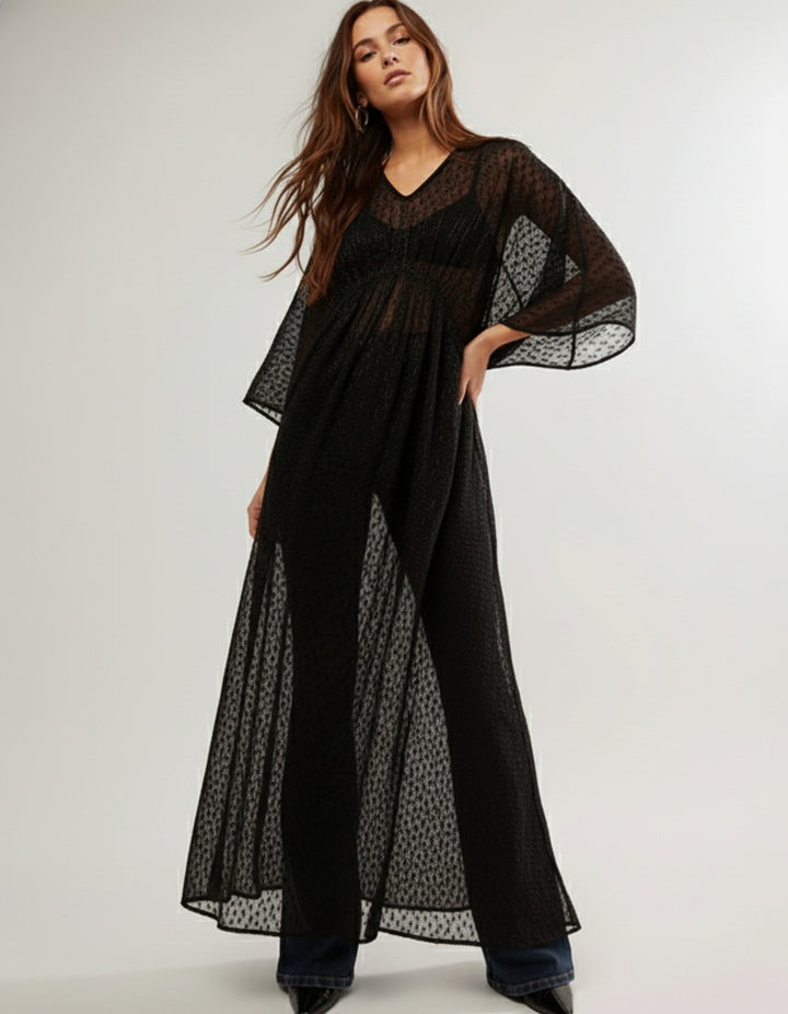Stevie Sheer Kaftan - Black