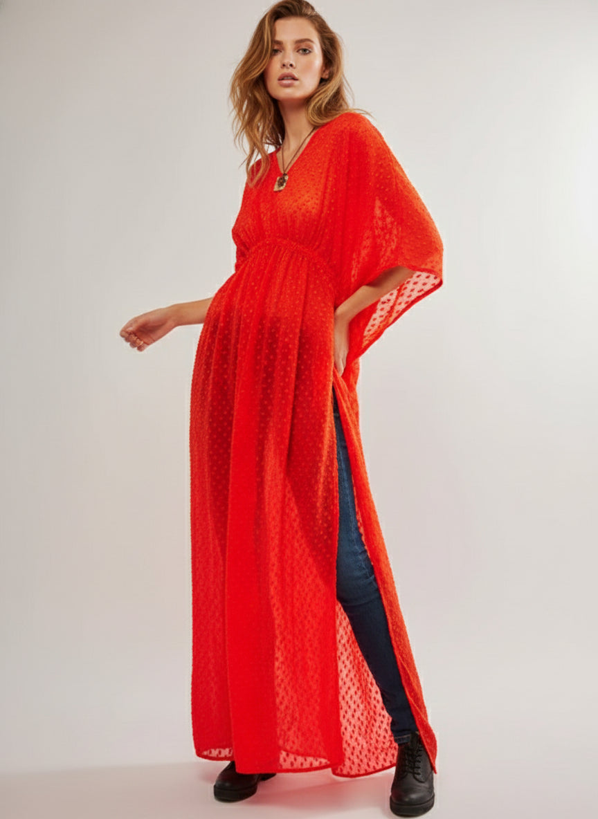 Stevie Sheer Kaftan - Red