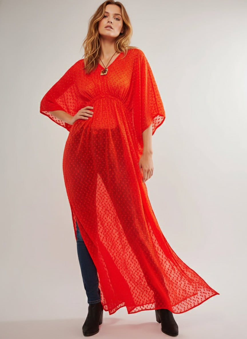 Stevie Sheer Kaftan - Red