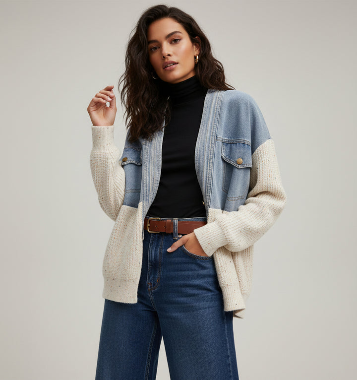 Denim and Grey Combo Jacket