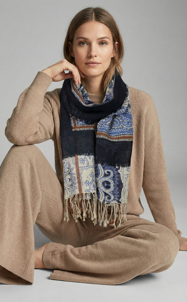 Barbara Frayed Patchwork Scarf