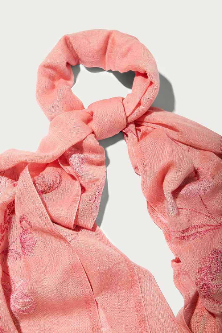 Embroidered Nature Scarf