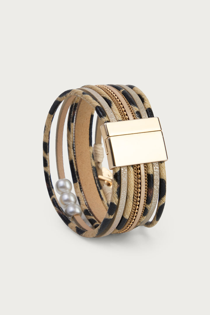 Animal Print Leather Bracelet