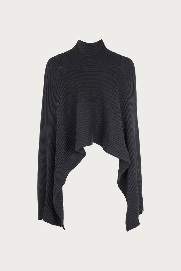 Drapey Ribbed Shawl - Black