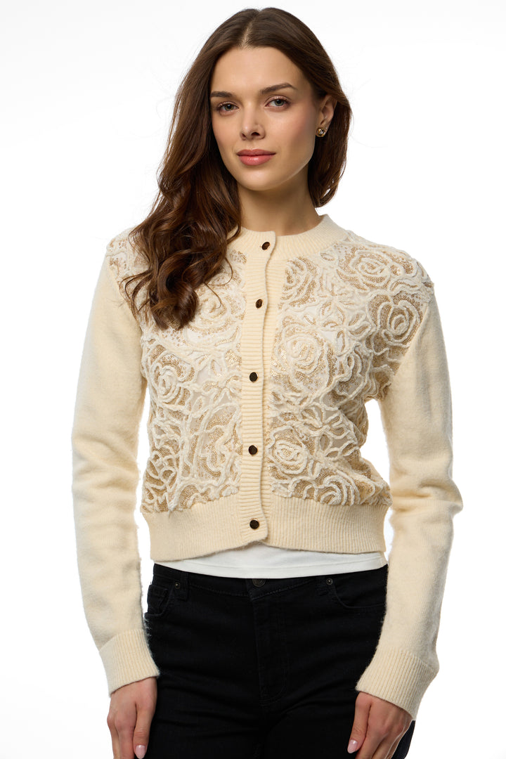 Floral Sketch Lace Cardigan