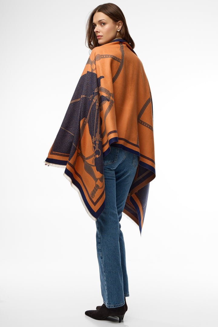 Equestrian Reversible Scarf - Orange