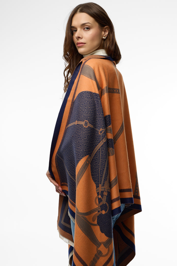 Equestrian Reversible Scarf - Orange
