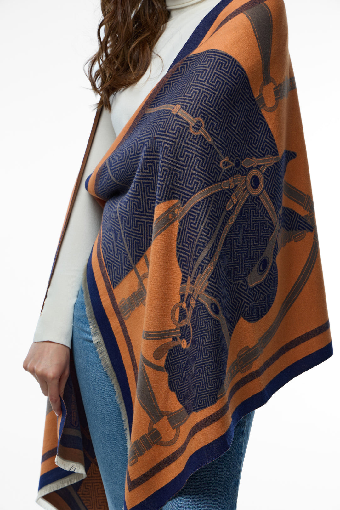 Equestrian Reversible Scarf - Orange