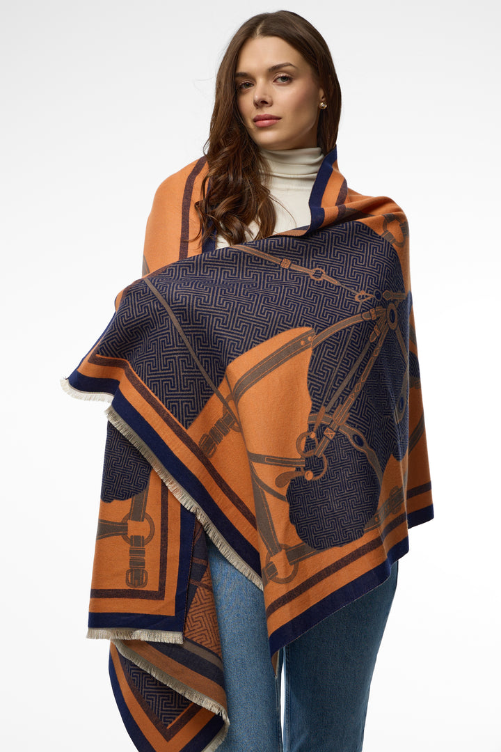 Equestrian Reversible Scarf - Orange