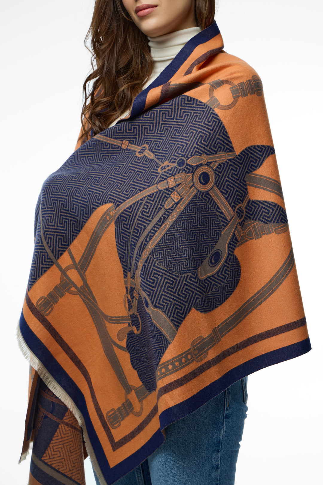 Equestrian Reversible Scarf - Orange