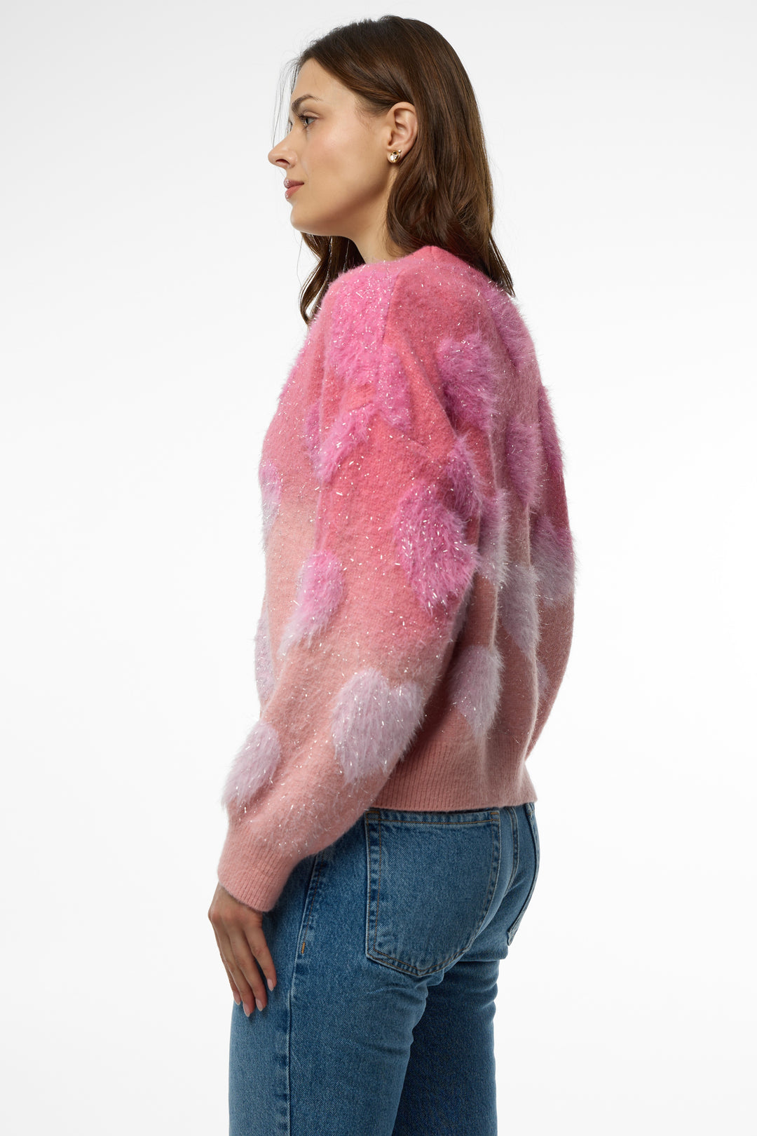 Soft Heart Ombre Cardigan - Fuchsia
