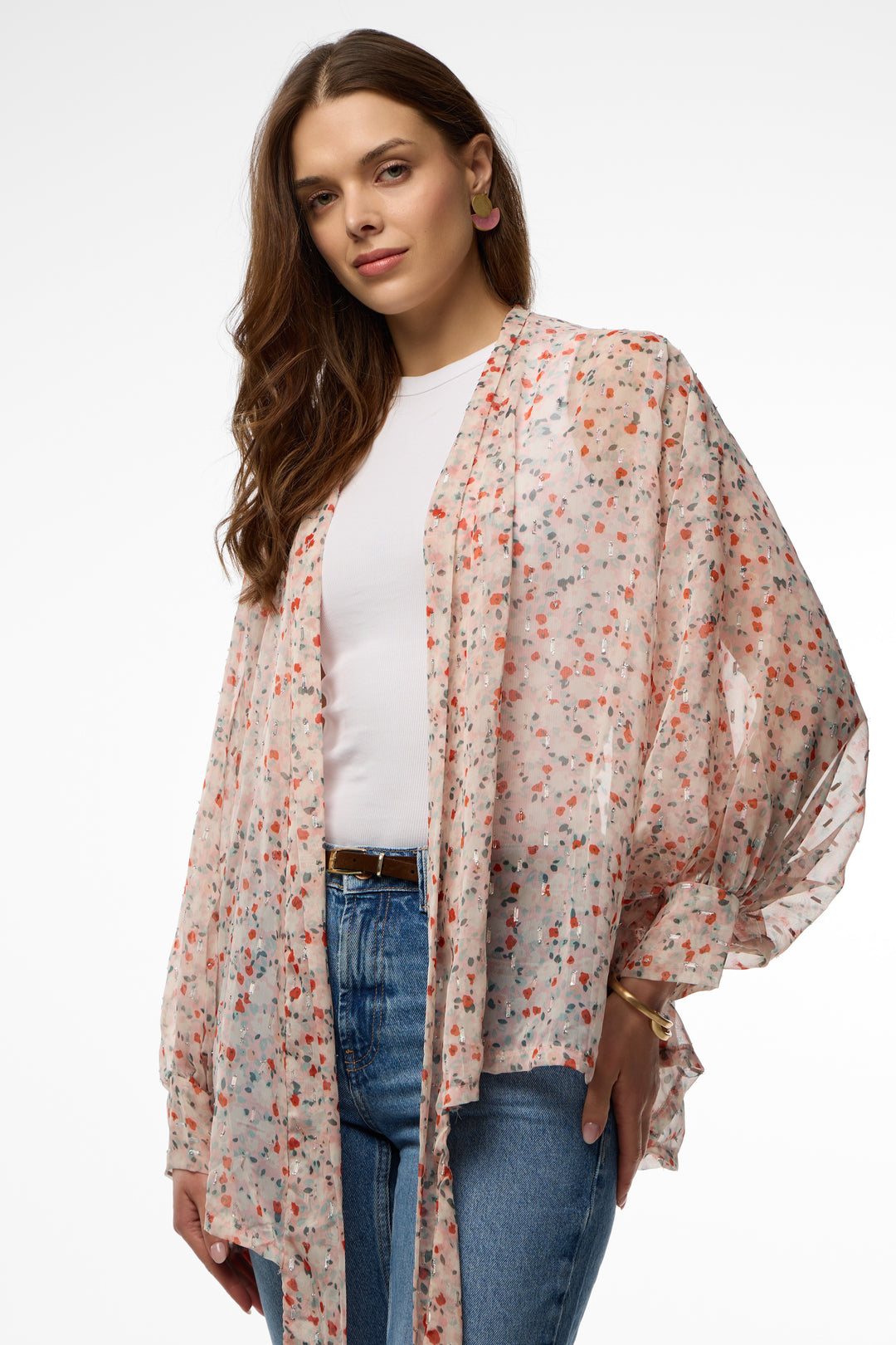 Tie Front Flora Kimono