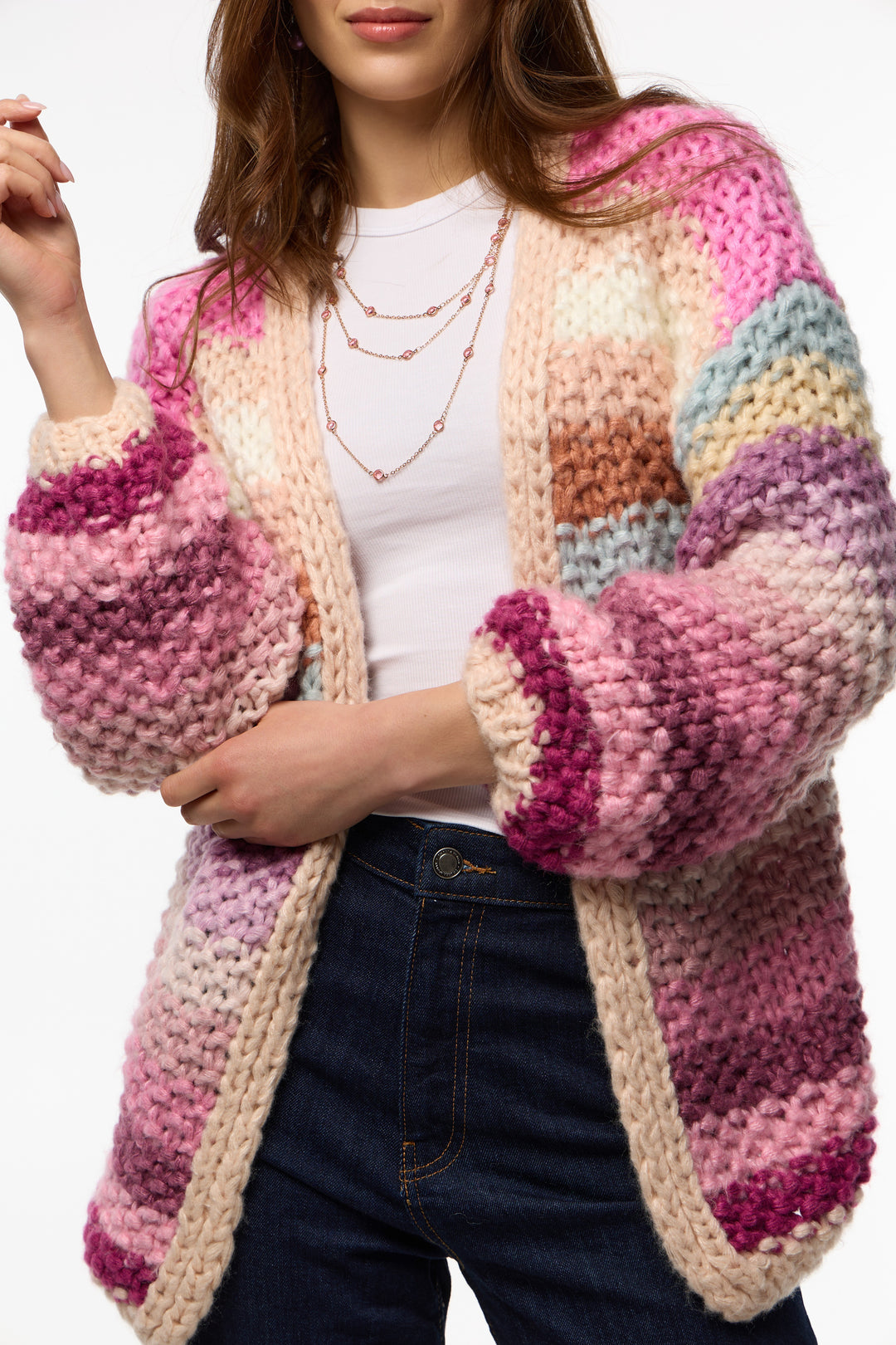 Rainbow Knitted Cardigan