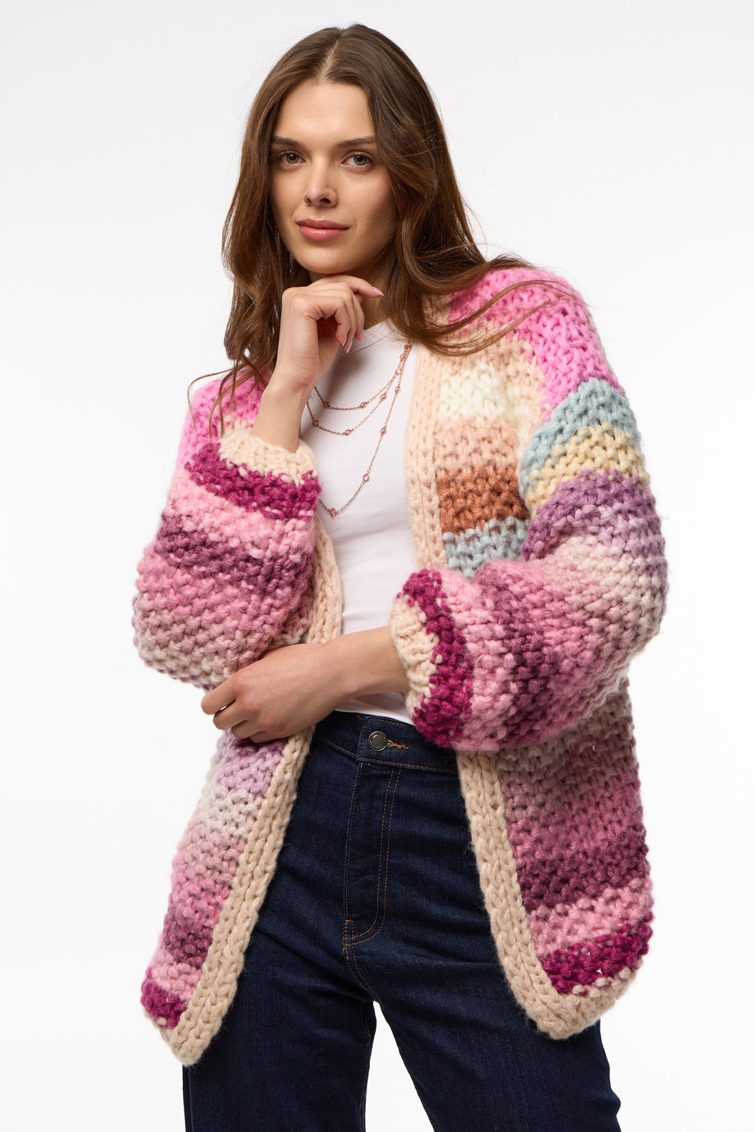 Rainbow Knitted Cardigan
