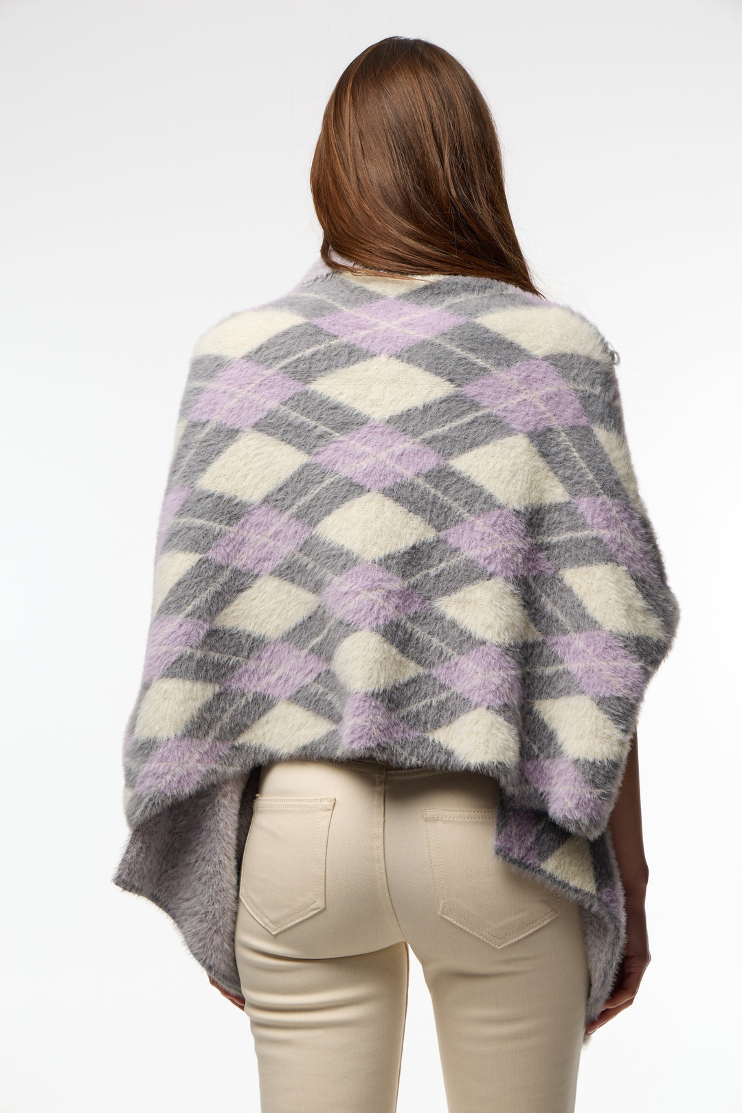 Oversized Argyle Cardigan