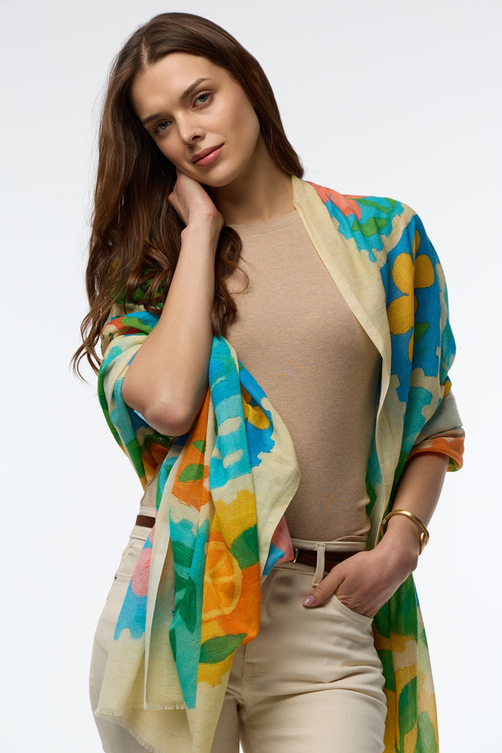 Fruit Stamp Printed Scarf