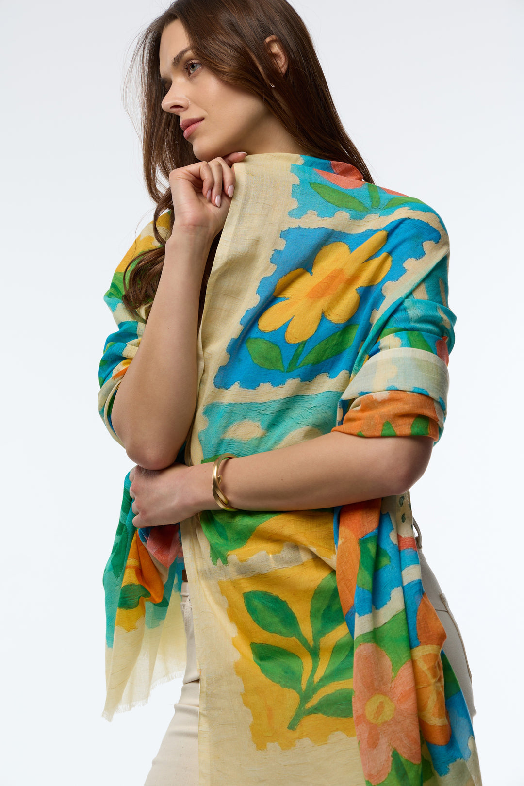 Fruit Stamp Printed Scarf