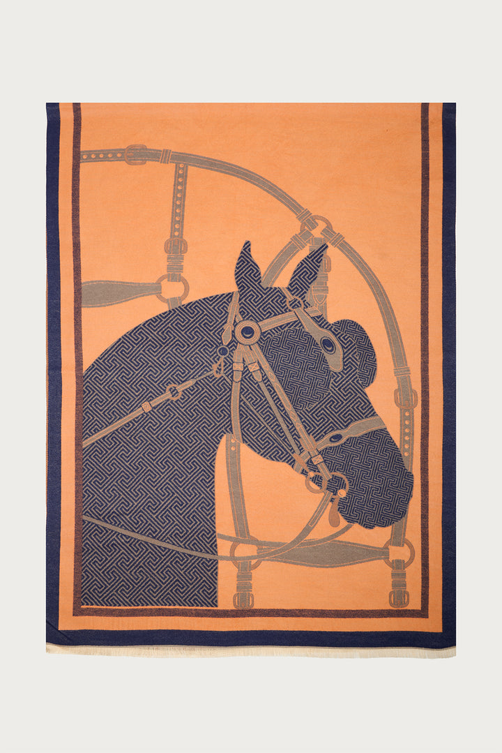 Equestrian Reversible Scarf - Orange