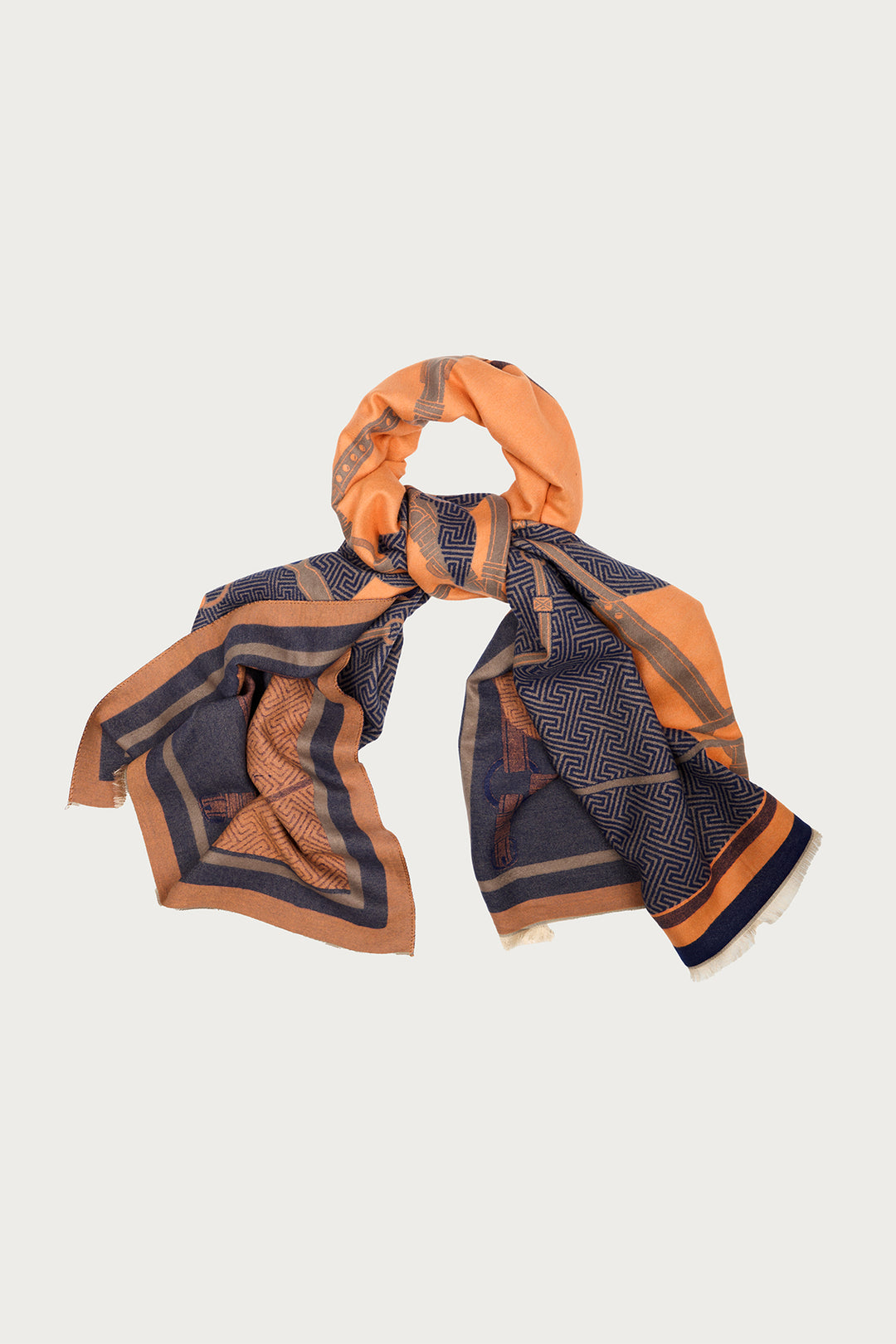 Equestrian Reversible Scarf - Orange