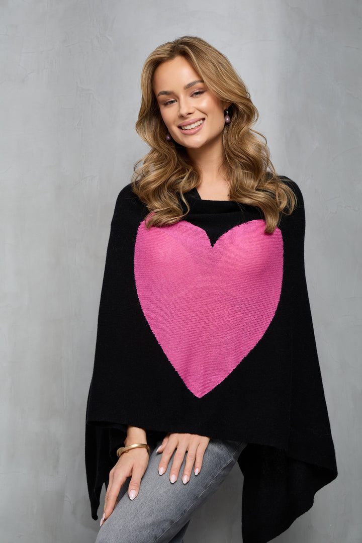 Heart Cashmere and Silk Poncho
