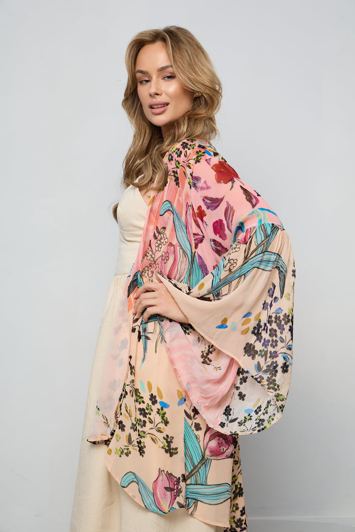 Mystical Garden Ruffle Sleeve Kimono
