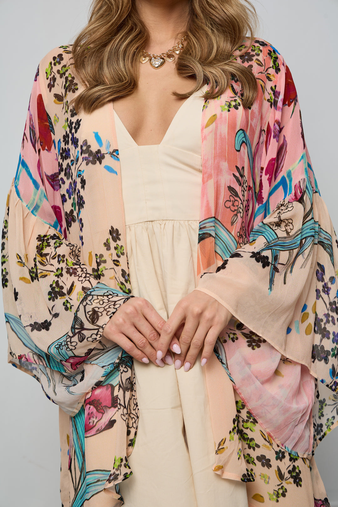 Mystical Garden Ruffle Sleeve Kimono