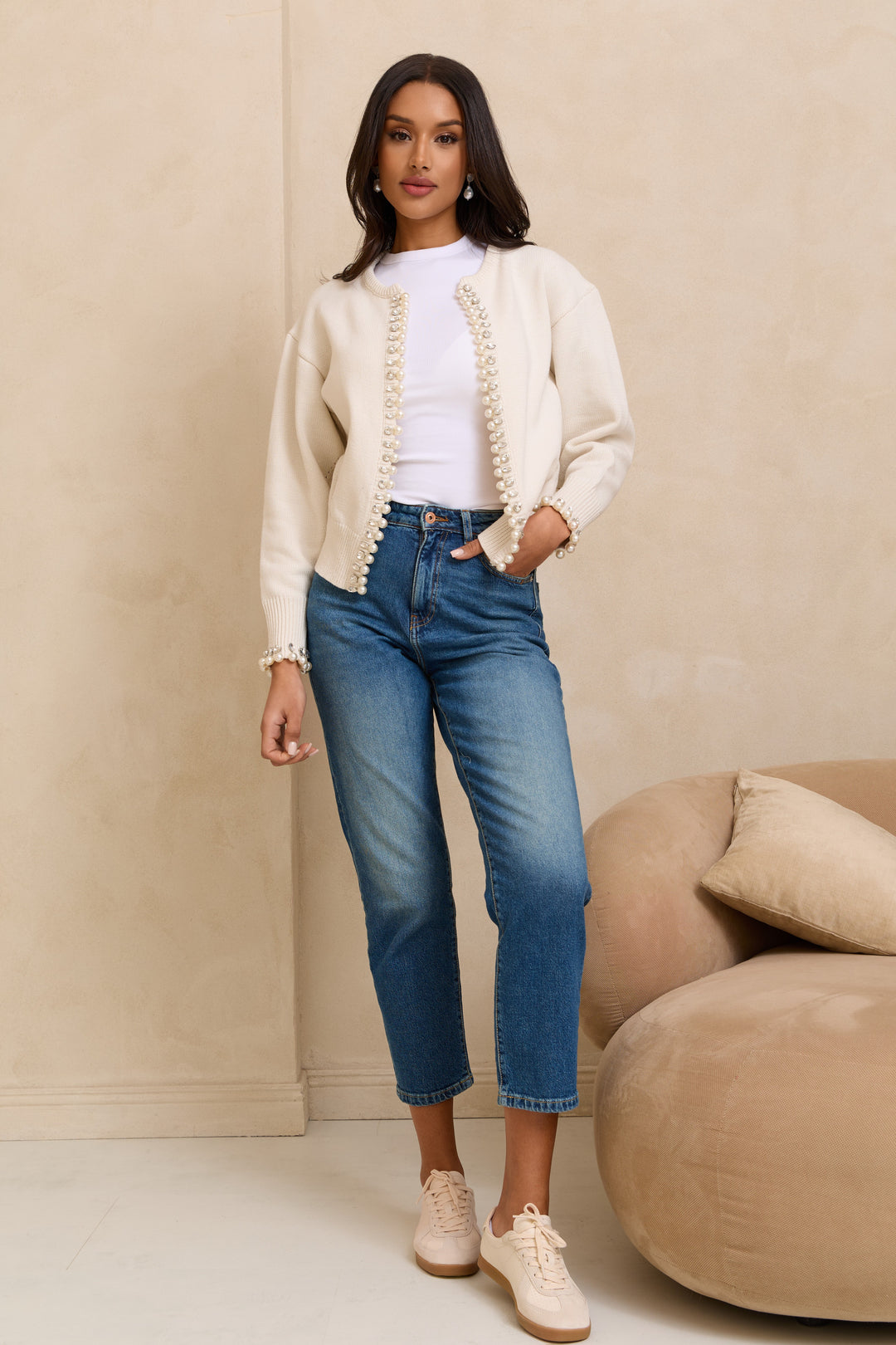 Pearl & Crystal Trim Cardigan