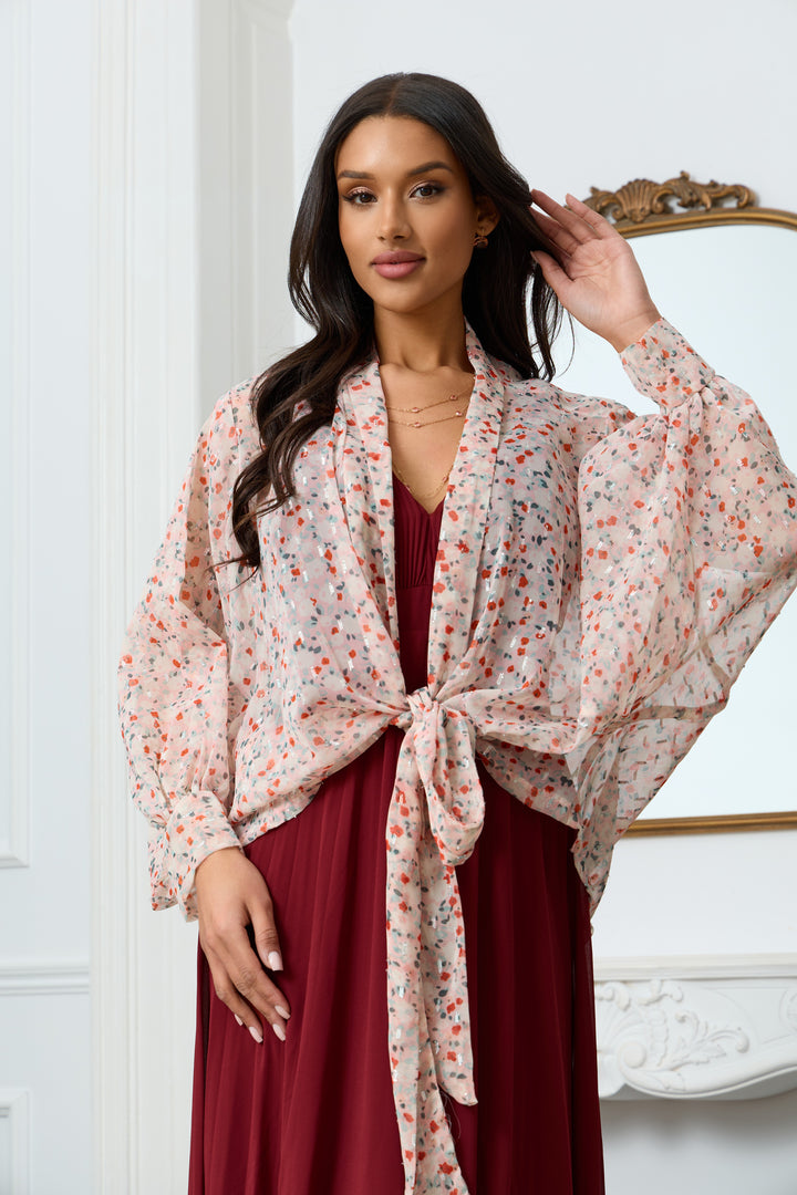Tie Front Flora Kimono