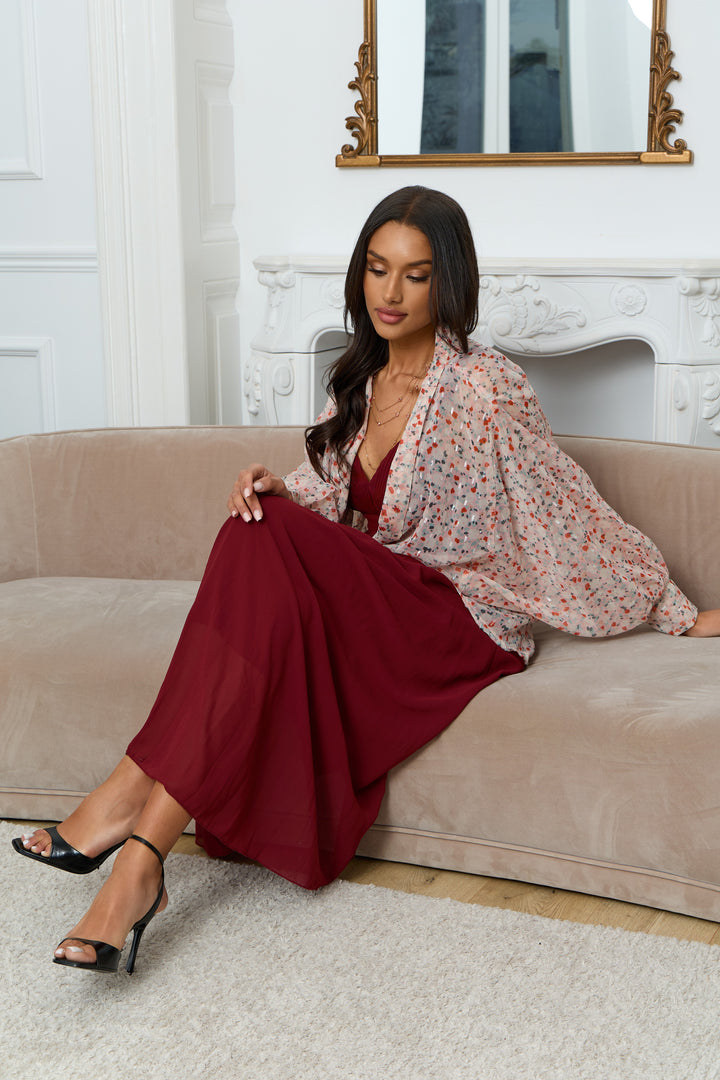 Tie Front Flora Kimono