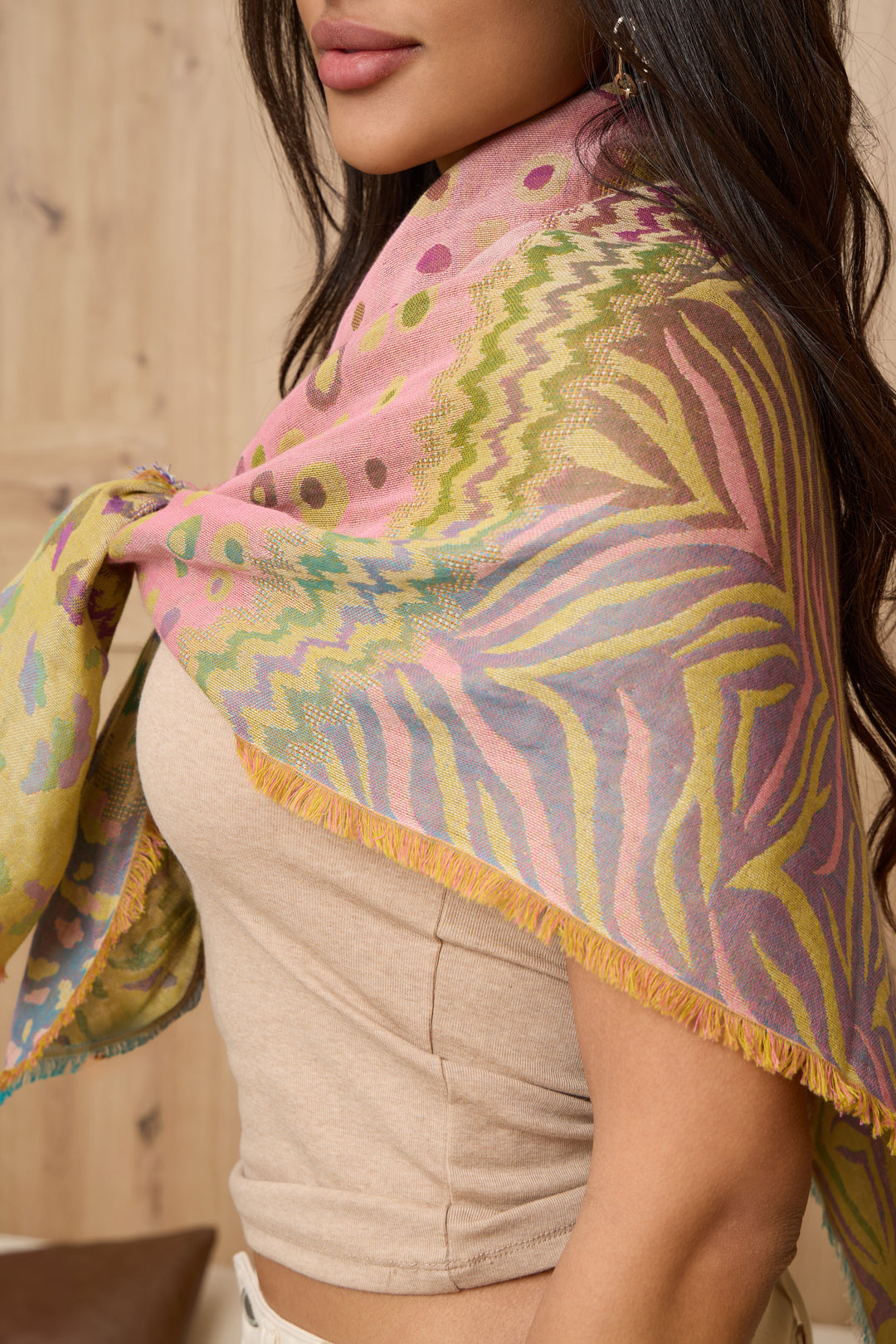 Mixed Animal Print Scarf