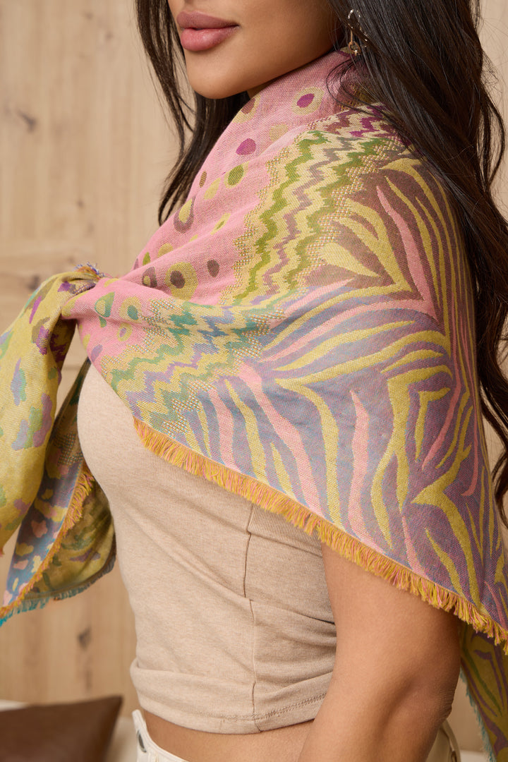 Mixed Animal Print Scarf