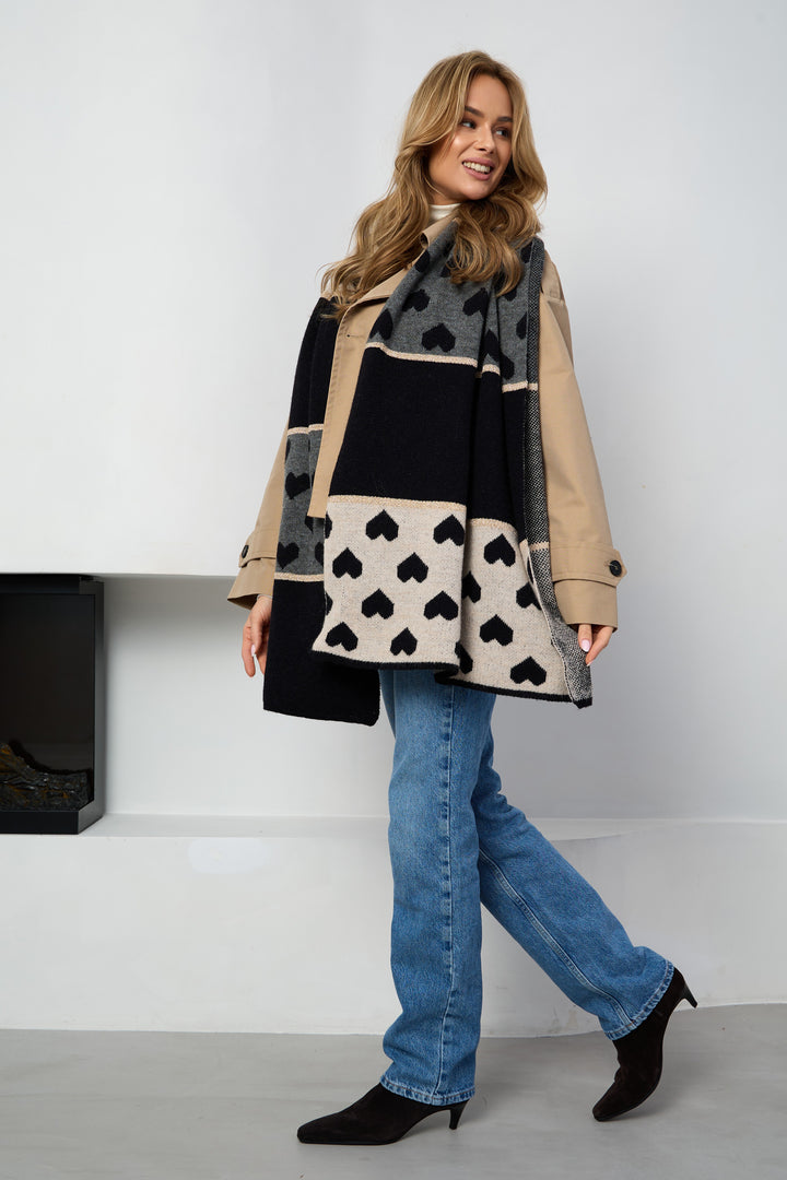 Heart Mixed Pattern Scarf