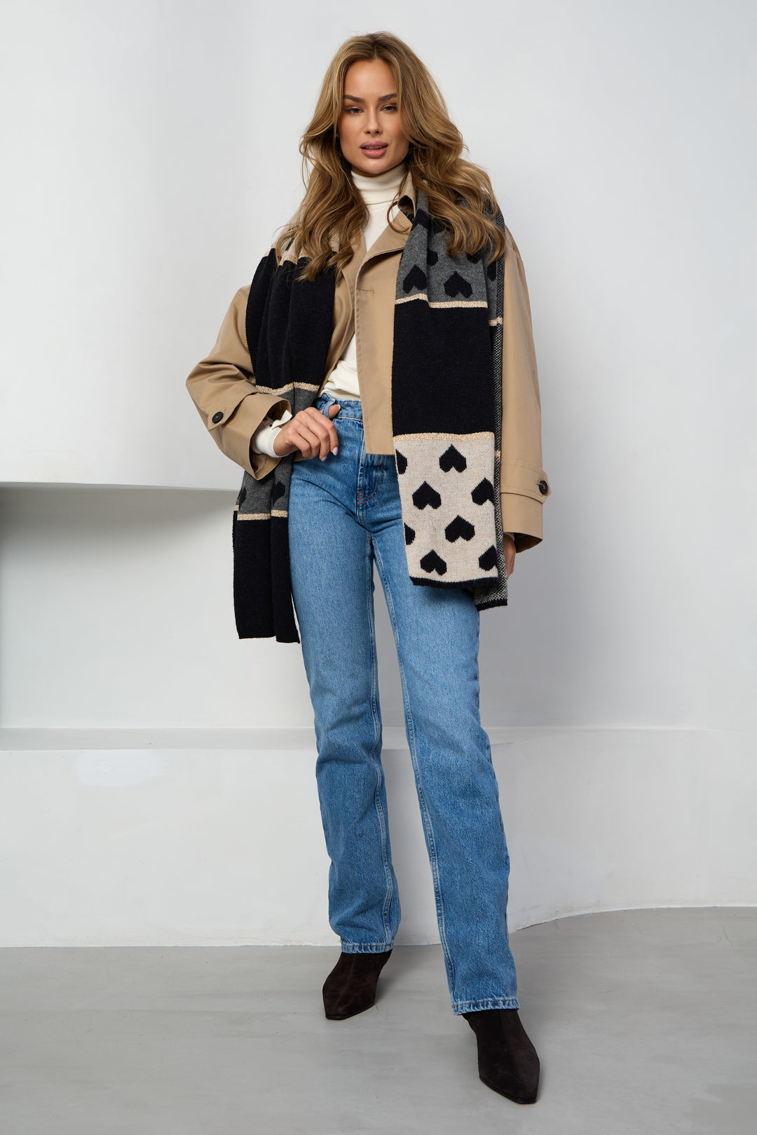 Heart Mixed Pattern Scarf