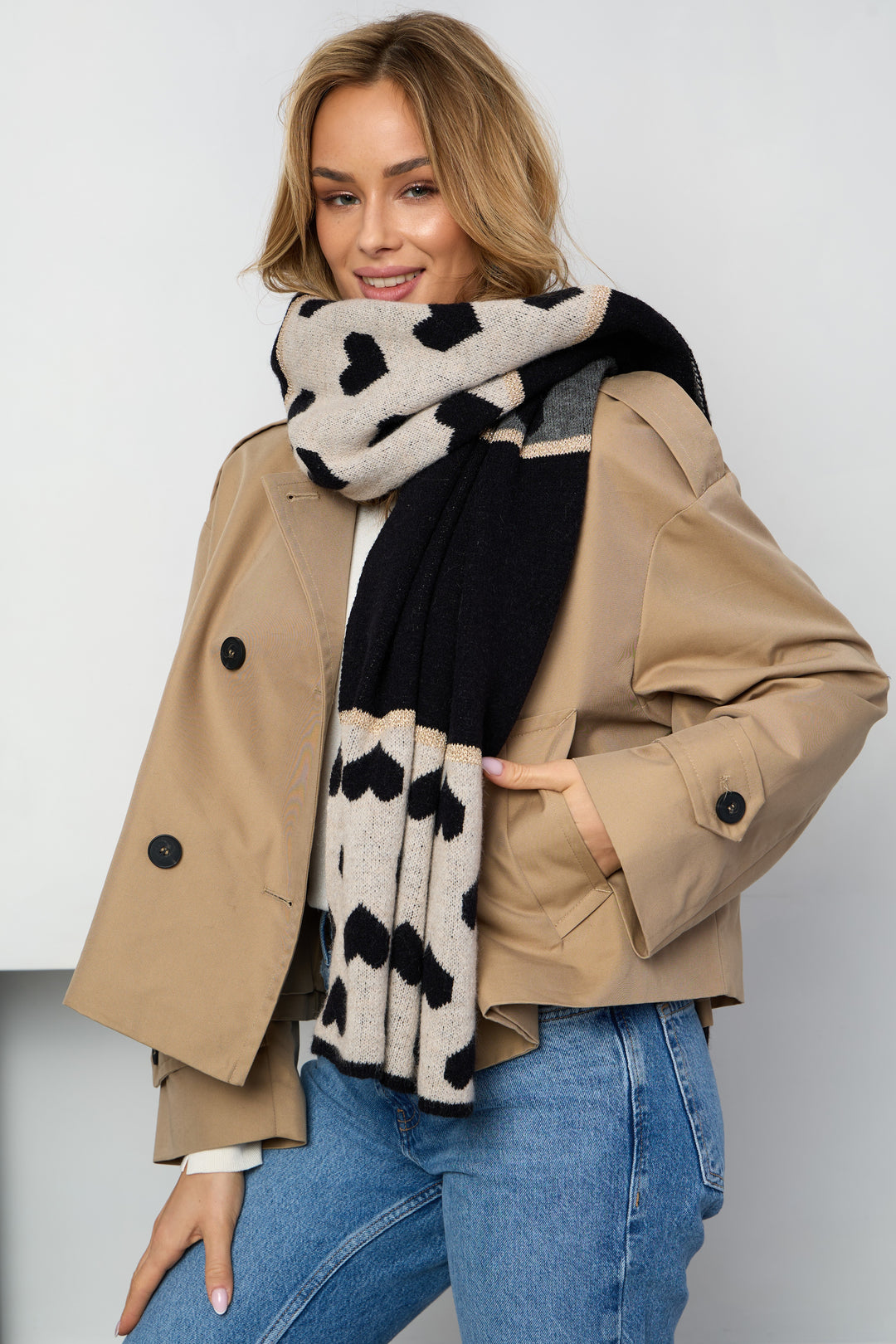 Heart Mixed Pattern Scarf