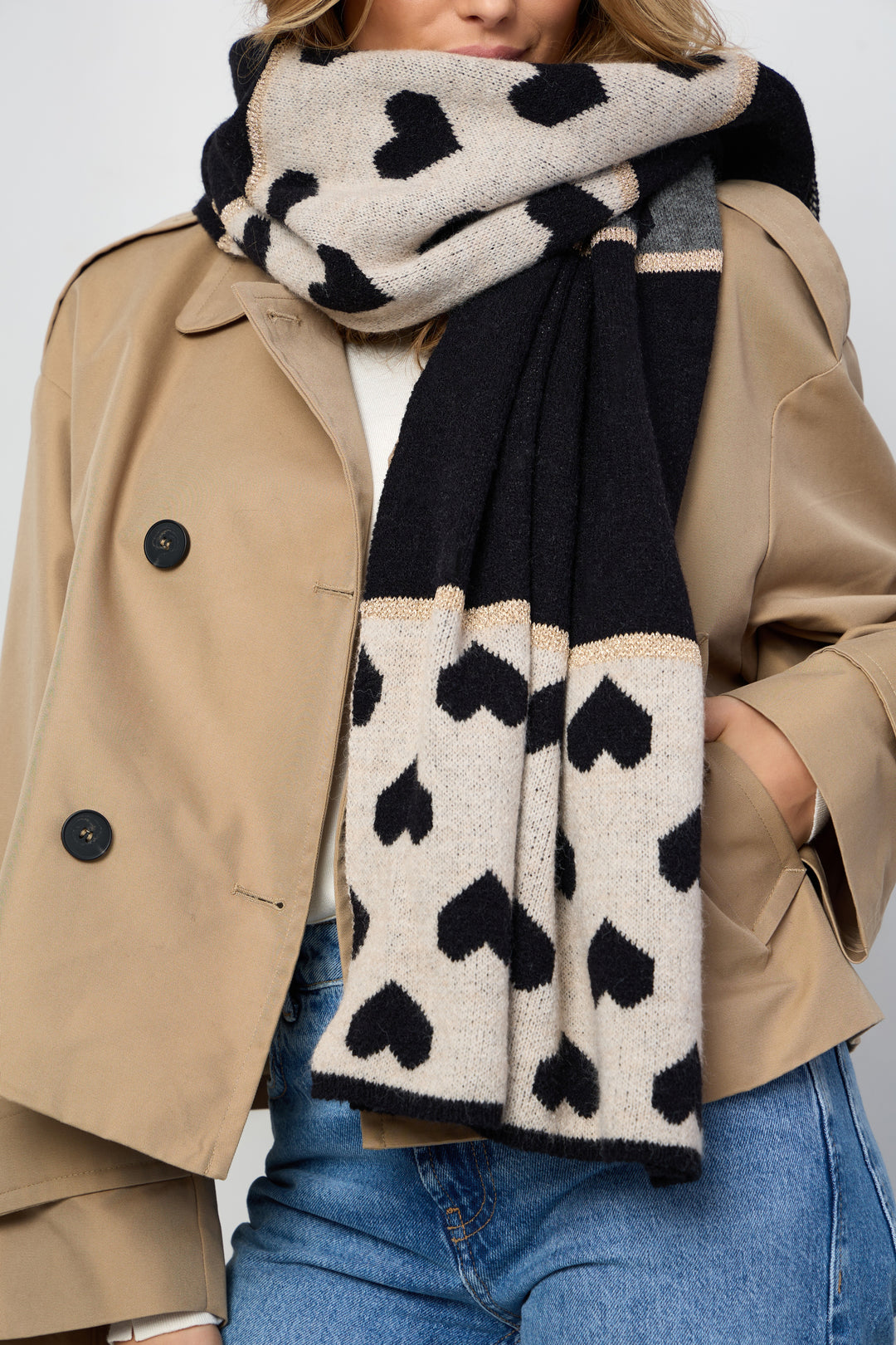 Heart Mixed Pattern Scarf