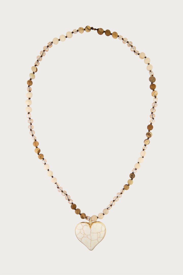 Heart Stone Beaded Necklace