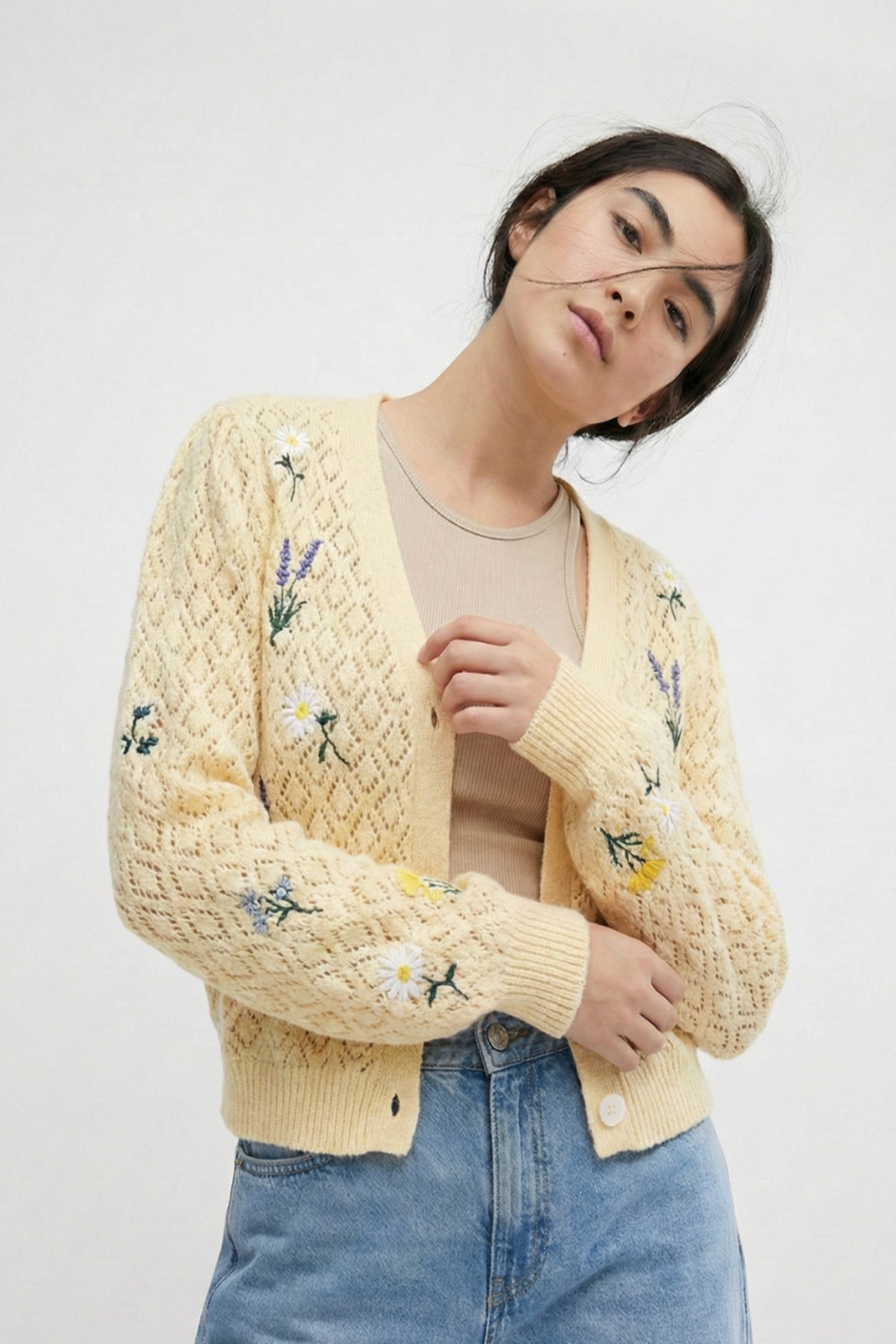 Floral Embroidered Cardigan