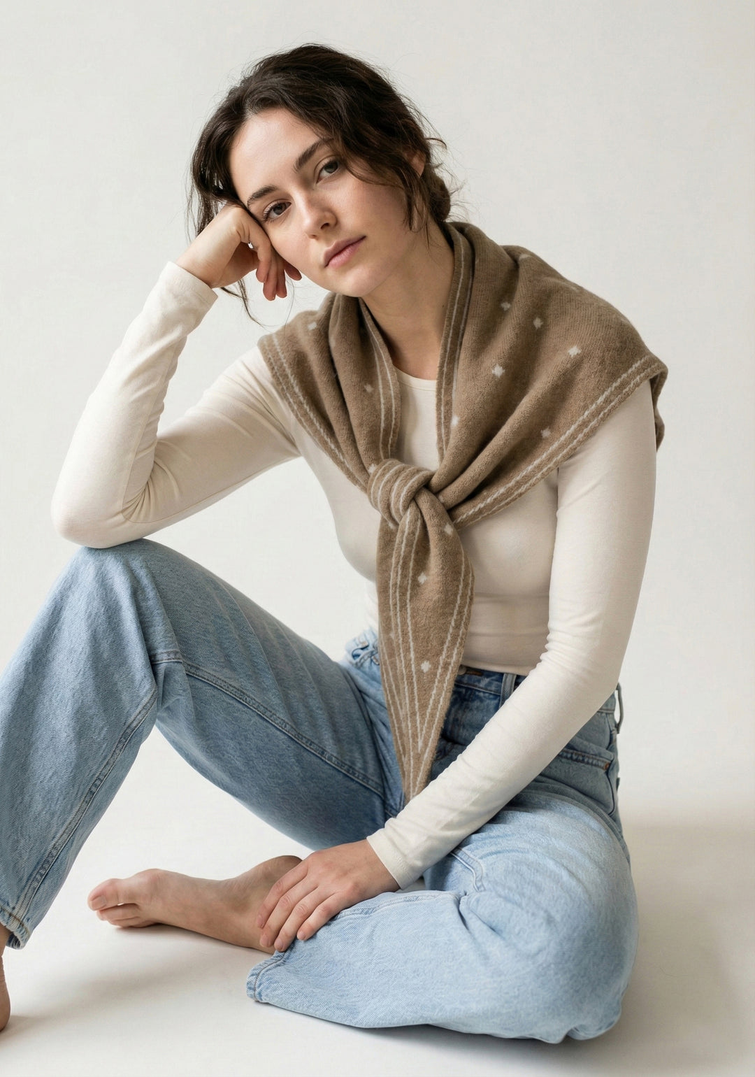 Polka Dot Triangle Scarf