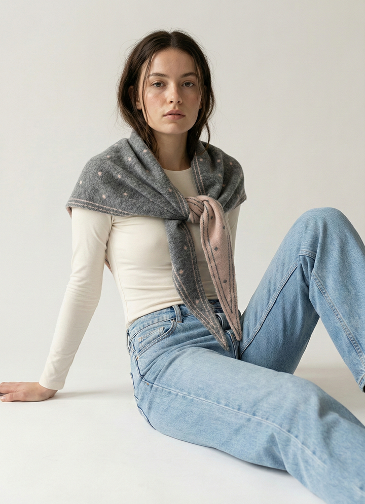 Polka Dot Triangle Scarf