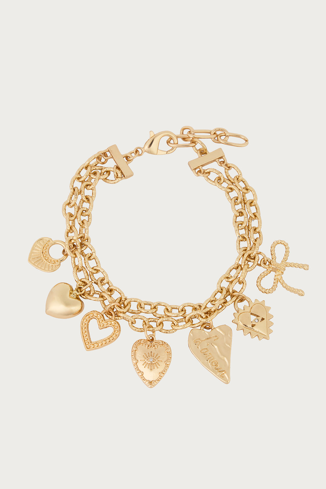 Mixed Heart Charm Bracelet
