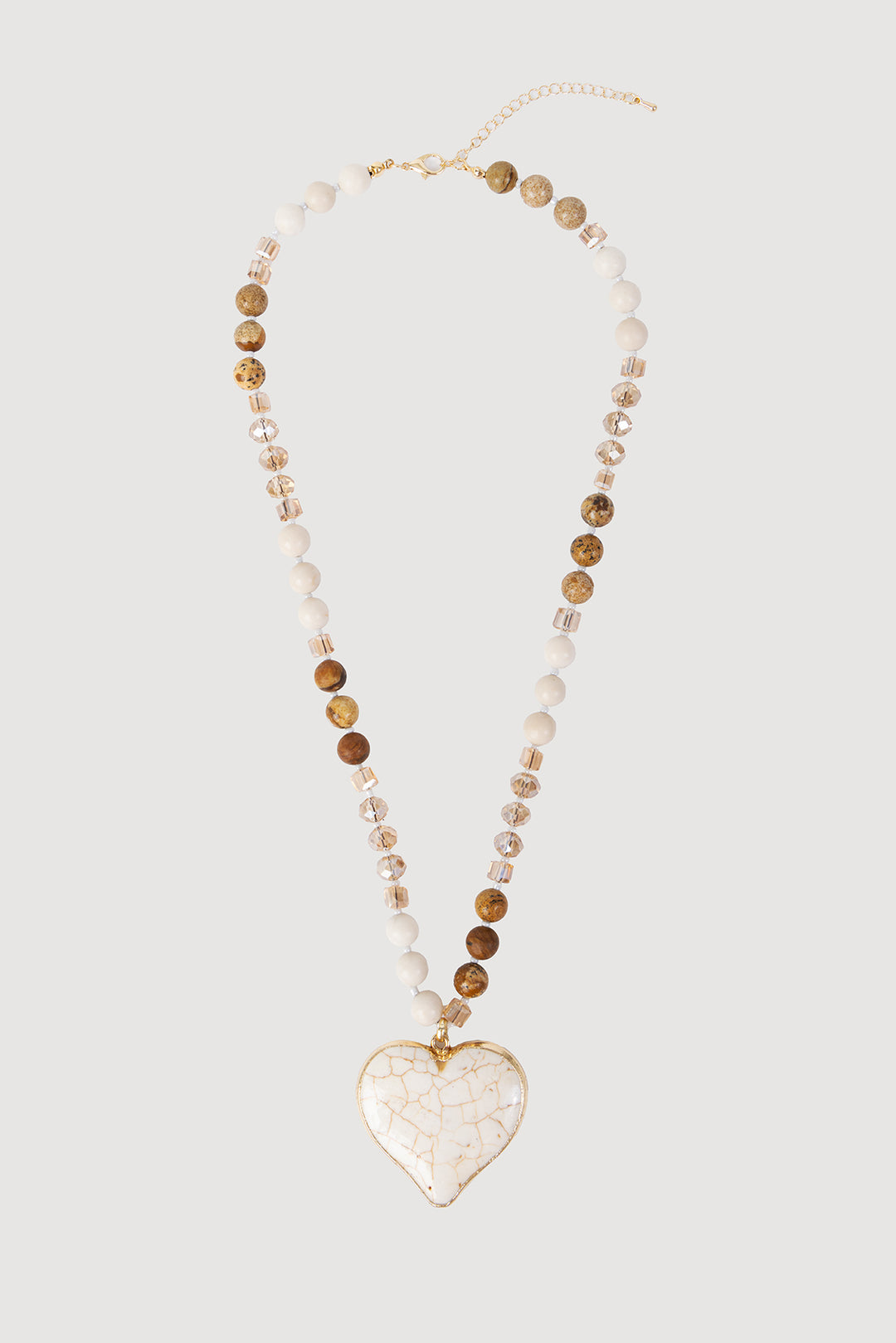 Heart Charm Beaded Necklace