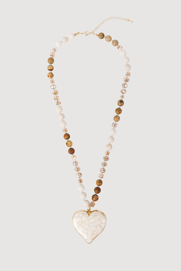 Heart Charm Beaded Necklace