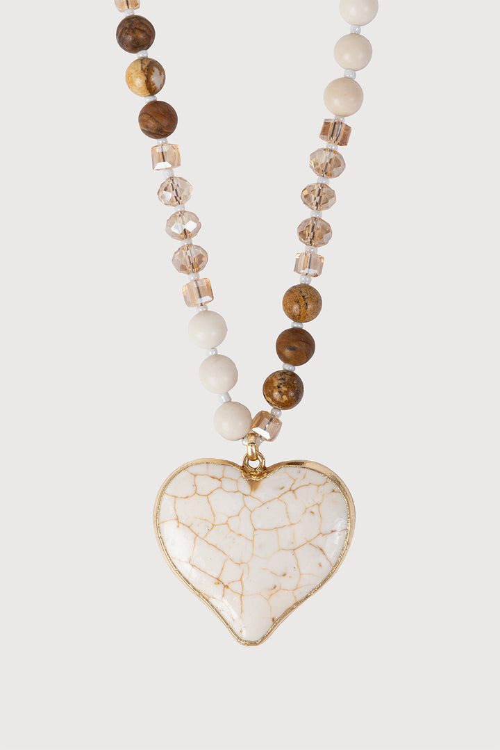 Heart Charm Beaded Necklace