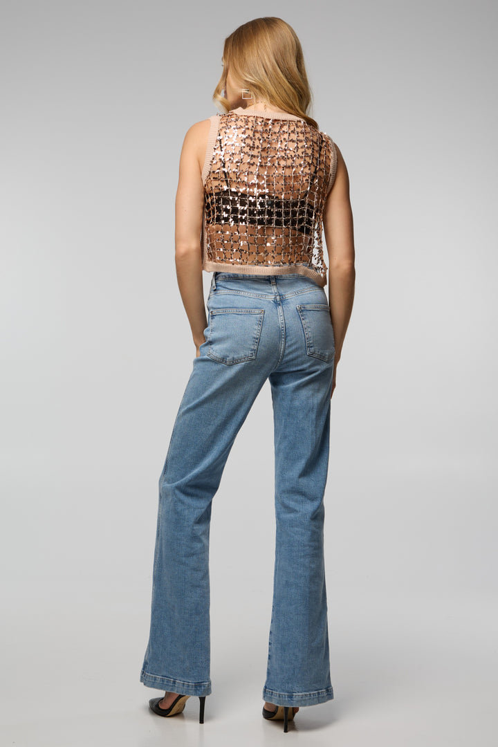 Deco Sequin Tank Top - Blush
