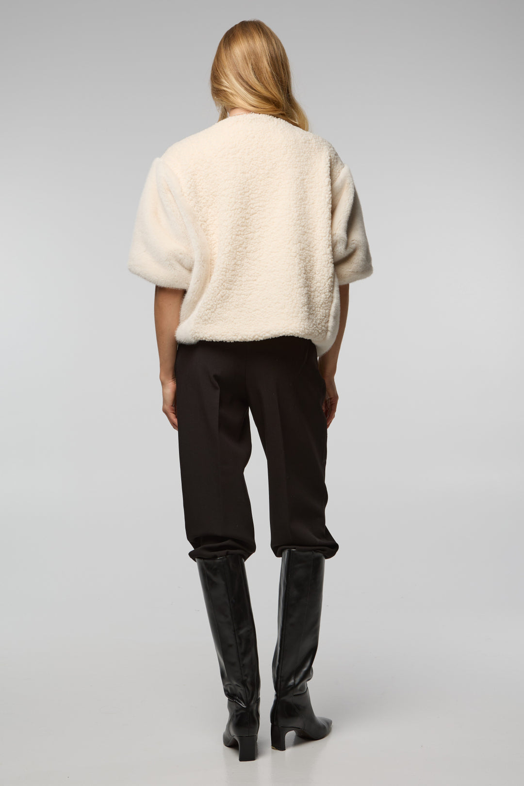 Fur Tie Front Short Kimono