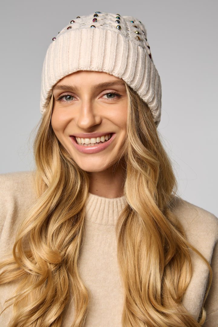 Crystal Cable Knit Beanie