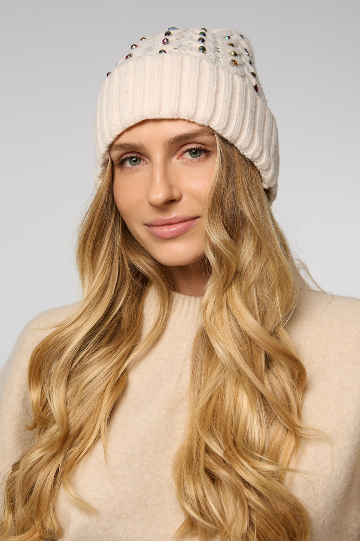 Crystal Cable Knit Beanie