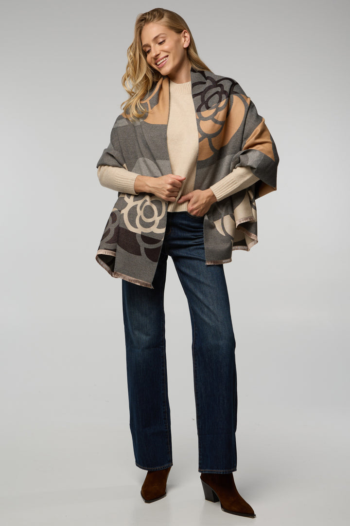 Geo Floral Reversible Scarf
