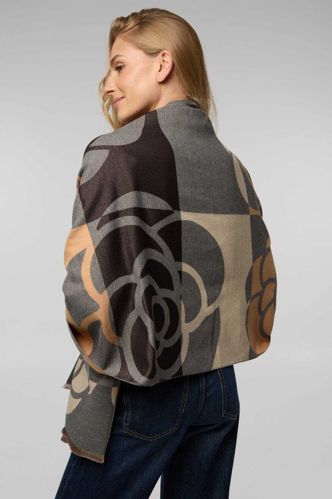 Geo Floral Reversible Scarf